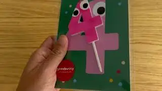 Number 4 Birthday Pack &ndash; Cake Topper & Party Invites &ndash; Hand-Painted & Eco-Friendly