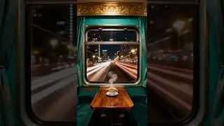 Cozy coffee moment on the midnight train #relaxing #trainvibe #nightcity