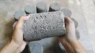 Grey 🩶 concrete cylinder dry floor or water crumbling #satisfying 