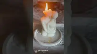 Sculpture pillar soy wax candle burning #handmade #melting #burning #candleburn