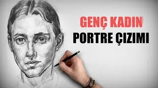 Kadın portre karakalem çizimi (HIZLANDIRILMIŞ ÇİZİM)