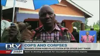 Kisii residents set police station on fire after officer shot trader