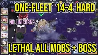 One-Fleet Hard 14-4 ALL Mobs and Boss, Lethal Auto - Azur Lane