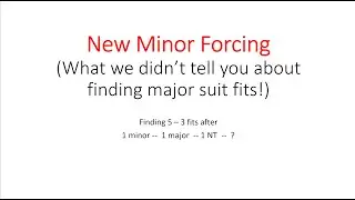 Bridge New Minor Forcing Finding 8 Card Fits