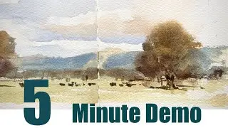 Painting a country scene | 5 minute demo