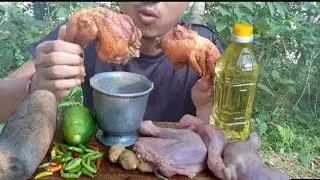 Chicken leg pis fry ||#KSM Primitive style#KSF || Jungle cooking