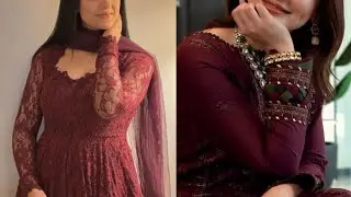 Elegant Maroon color dress designs|| Maroon long frocks ideas|| ideal wedding color dresses