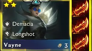 3 Guinsoo Vayne ⭐⭐⭐  3 Star | ft. 5 Longshot | TFT SET 16