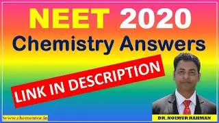 NEET 2020 ANSWER KEY (Link in Description) | Chemistry Questions with Answers
