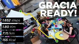 25 08 15 &mdash; Gr&agrave;cia gets party-ready | 1.8 km at 7:11/km