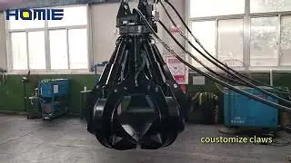 ♻️360 &deg; hydraulic scrap metal grapple, Made of wear-resistant steel plate and Danfoss motor