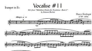 🎺🎺 [TRUMPET VOCALISE ETUDE] Marcos Bordogni Vocalise for Trumpet #11 (Demo Solo and play-along)
