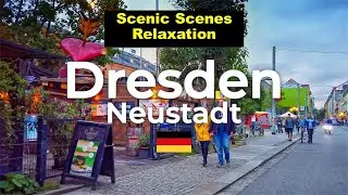 Walking Tour in DRESDEN Neustadt   Germany 🇩🇪  Alaunpark to Elbe   60fps UHD