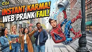 Instant Karma! Spider-Man Web Prank 🕷️🔥#CGI #Action #Funny #Viral #Trending#Spidey #VFX#SpiderMan 