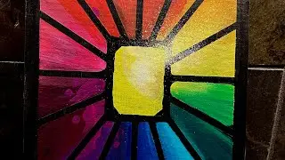 Acrylic painting ideas for abstract light and energy with stained glass windows. #art #paintingstyle