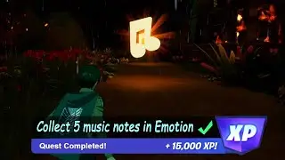 Collect Music Notes in Emotion in Motion | Fortnite Playwave Quest