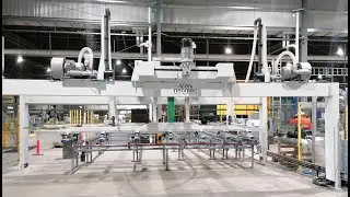 NEOMEC AXEL-2X GANTRY LOADER FROM STACK AND UNLOADER TO STACK OF PLANKS AND SIDINGS LAYERS