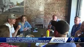 Iowa State Auditor Rob Sand makes gubernatorial stop in Council Bluffs