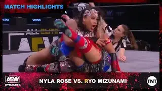 Nyla Rose and Ryo Mizunami in the AEW Women&rsquo;s World Championship Eliminator Tournament Final