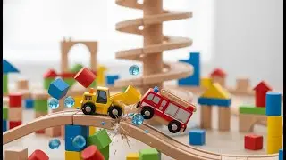 HABA Kullerb&uuml;: Fire Truck vs Crane City Run! 🚧 Extreme Mega Loop Crash (Satisfying ASMR 2026)