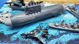 Military Toys ! Aircraft Carrier , Battleship , Submarine , Fighting Falcon Fighter Jet