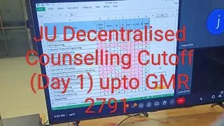 JU Decentralised Counselling Cutoff (Day 1) upto GMR 2791 #jadavpuruniversity #wbjee2023