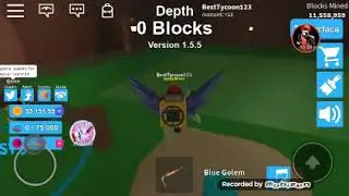 Playing Mining Simulator in Roblox