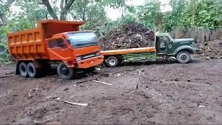 PROSES PENURUNAN TRUK FUSO DARI ATAS TRUK BUAYA || RC TRUK