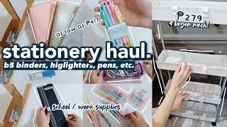📚shopee stationery haul: erasable highlighter, binder, pens, etc. | back 2 school f2f haul
