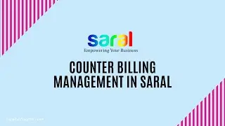 Counter Billing Management in Saral