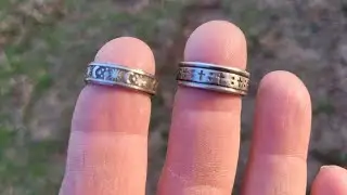 Two rings and a broken scoop.