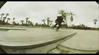 Fakie kick flip switch manny at Palomares skate park in Pomona, CA