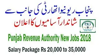 Punjab Revenue Authority New Jobs 2018