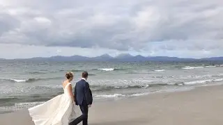Intimate & romantic small Scottish beach wedding at Crear overlooking the Paps of Jura