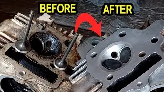 Very Dirty Cylinder Head Valve Seat Cutting | Restoration of Honda 70cc Cylinder Head