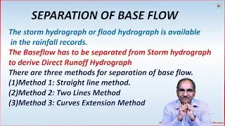 Base Flow Separation by Dr. K Lakshmi Prasad