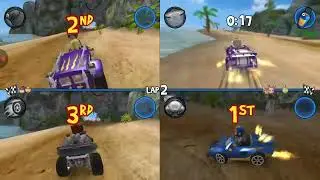 Beach Buggy Racing | 4 Player Split Screen Chaos! (Arabic Gameplay) - Part 91