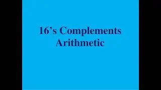 16's Complement Arithmetic | Hex Decimal Subtraction Arithmetic