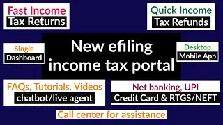 New efiling income tax portal | income tax new portal | www.incometax.gov.in with new features