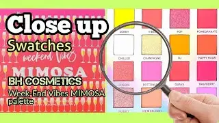 MIMOSA palette SWATCHES | BH COSMETICS Week-End Vibes | Close Up