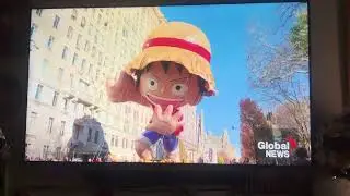Monkey D Luffi One Piece Macy&rdquo;s Thanksgiving day Parade 2023 balloon hat broke.