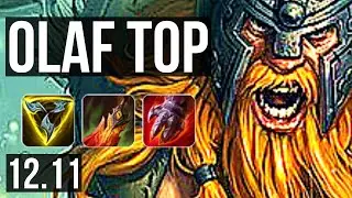 OLAF vs GRAVES (TOP) | 65% winrate, 6 solo kills, 1.1M mastery, 12/3/7 | KR Grandmaster | 12.11