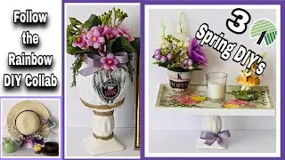 3 DollarTree shabby chic diy/ spring/Violet DIY&rsquo;s / follow the Rainbow DIY Collab Hop