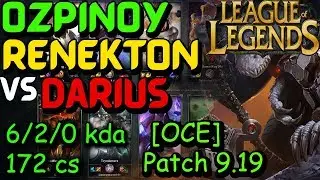 [OCE] ozpinoy Renekton vs Darius.  Patch 9.19