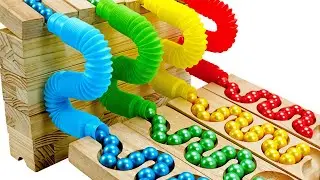 Marble Run Race ☆ HABA Slope & EXCAVATOR LESU ET30H, MEGA RC TRUCKS, RC TRACTORS, RC COLLECTION!!