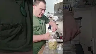 Making some Canna Infused Coconut Oil