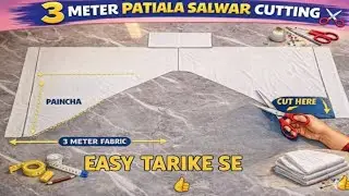 🧶🧵🪡3 Meter Patiala Salwar Cutting🧶🧵🪡#youtubevideo#patiala#salwarsuit#cuttingskills #viral#fashion 