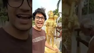 Hanuman Ji Golden Statue Made By Baba In Sourav Joshi | Wood Art 🔥#souravjoshi #golden #foryou