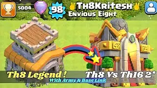 Th8 Legend Attacks | Th8 Vs Th16 2*/1* | Th8 Trophy Pushing Attack Strategy 2024 #clashofclans#th8