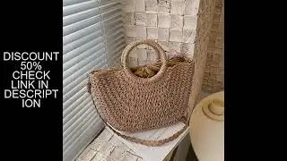 Straw Woven Handbags For Women Handmade Travel Seaside Beach Bag Summer New Handle Bucket Bag Shoppi